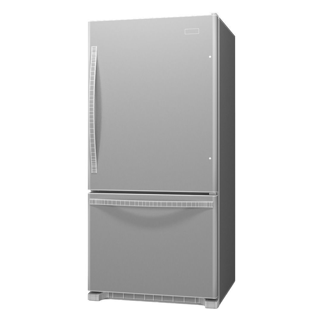 33 Inch Wide Refrigerator Bottom Freezer Whirlpool 33-inches wide Bottom-Freezer Refrigerator 3D model | CGTrader