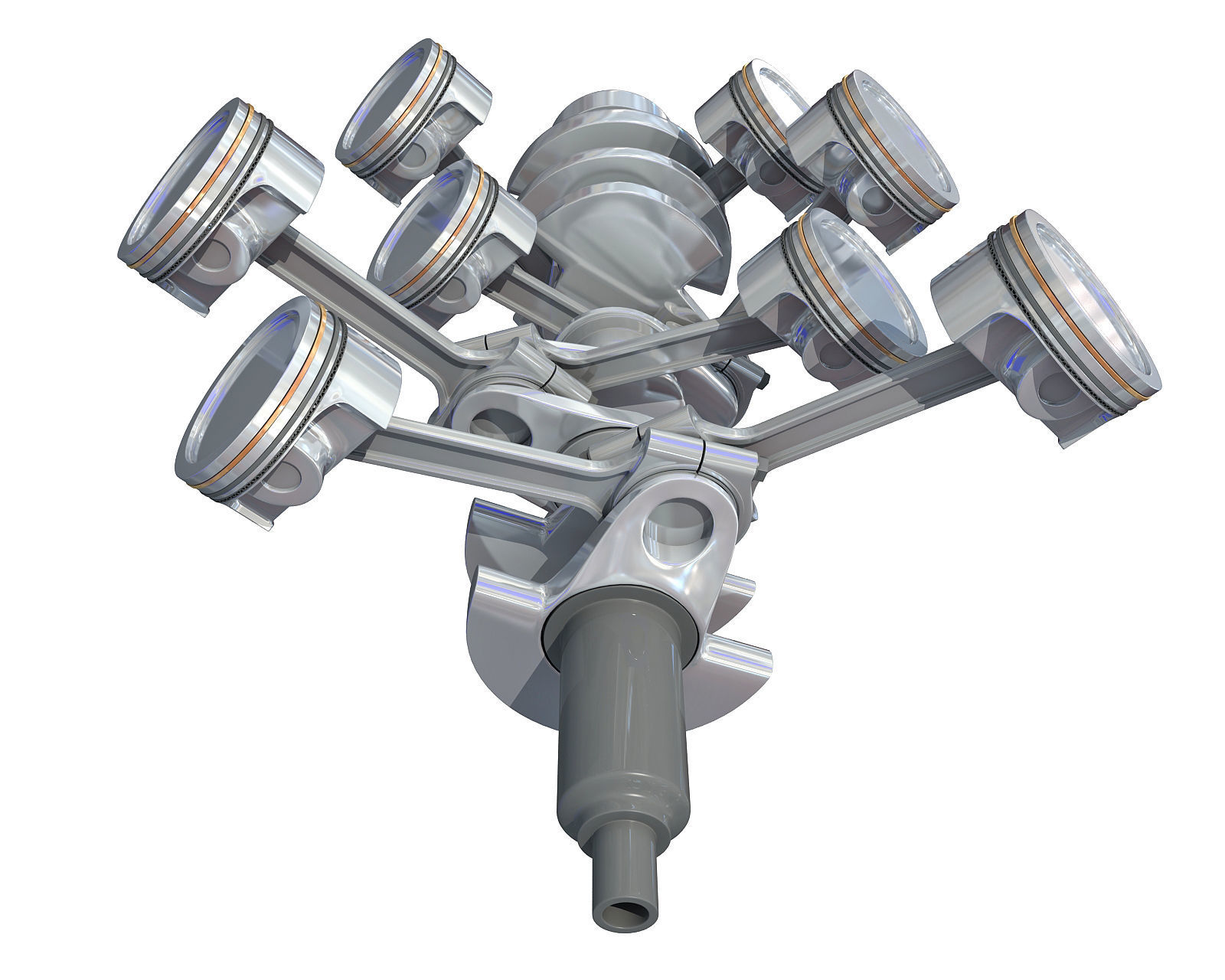 V8 Engine Cylinders 3D model_5