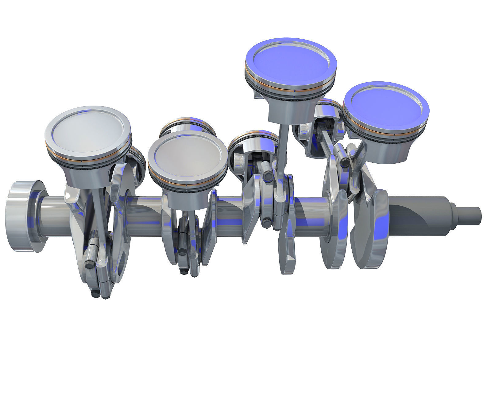 V8 Engine Cylinders 3D model_2