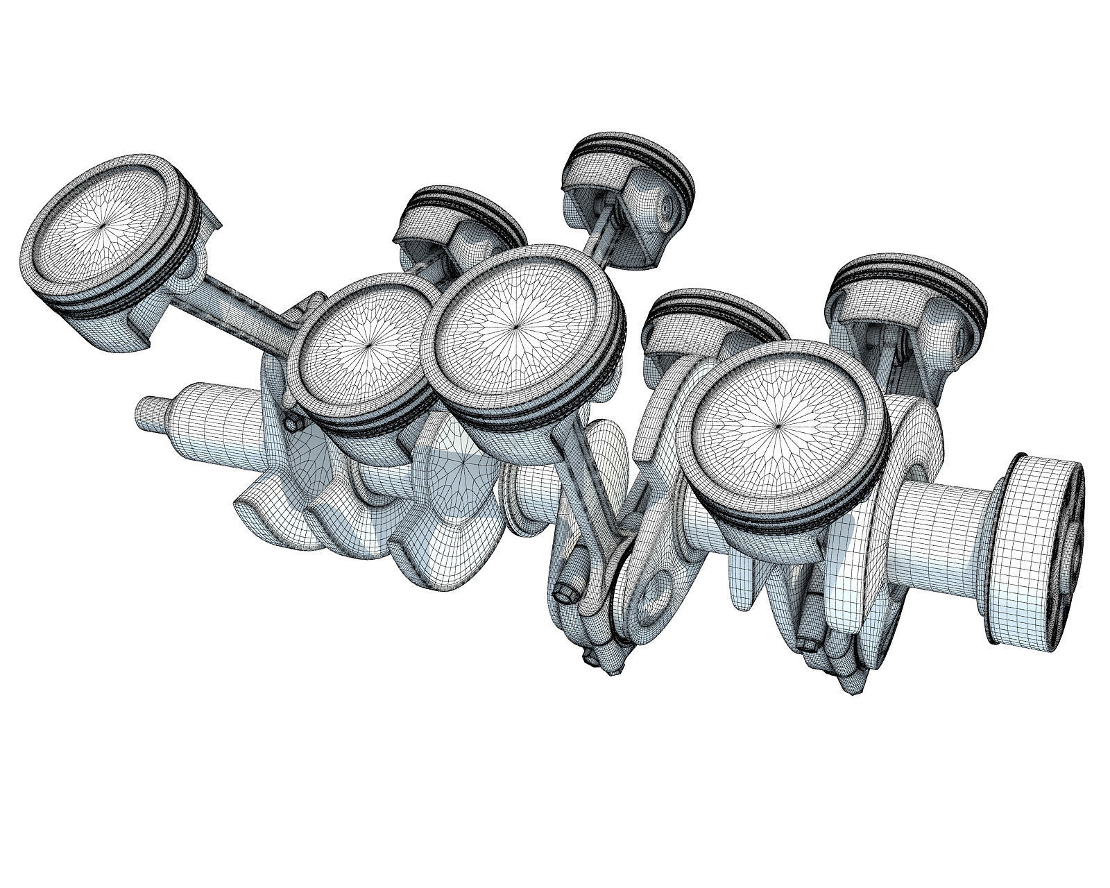 V8 Engine Cylinders 3D model_12