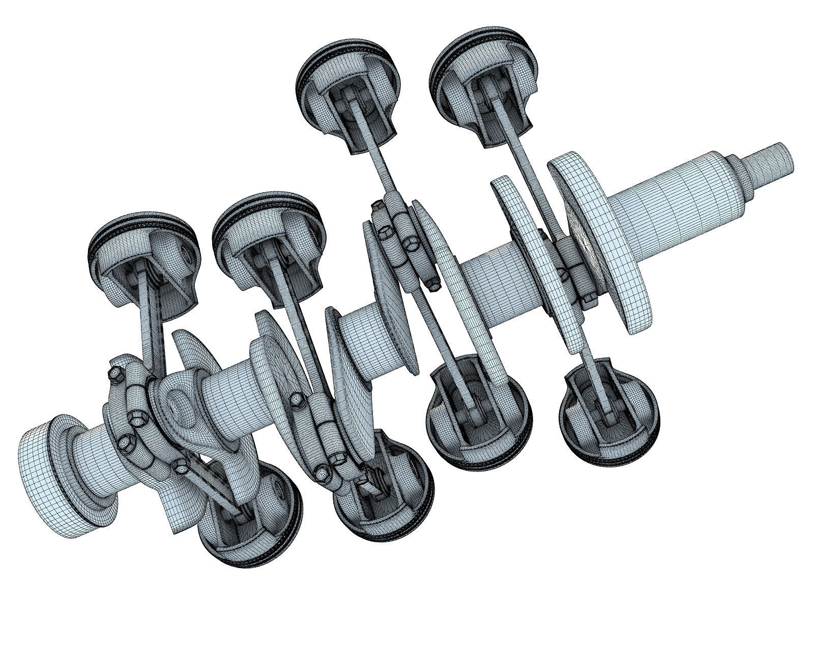 V8 Engine Cylinders 3D model_11