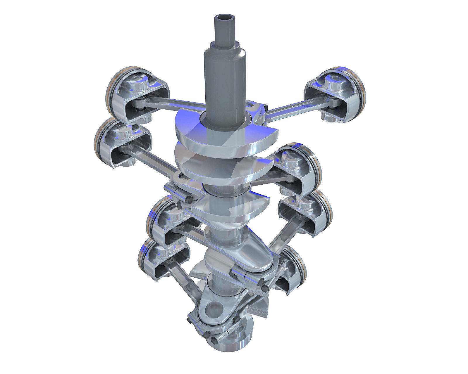 V8 Engine Cylinders 3D model_6