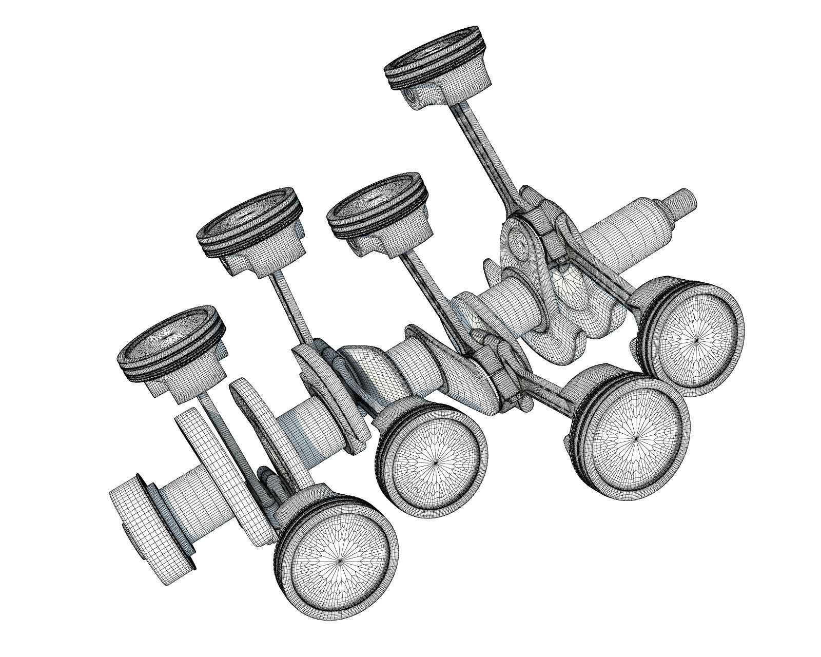 V8 Engine Cylinders 3D model_9