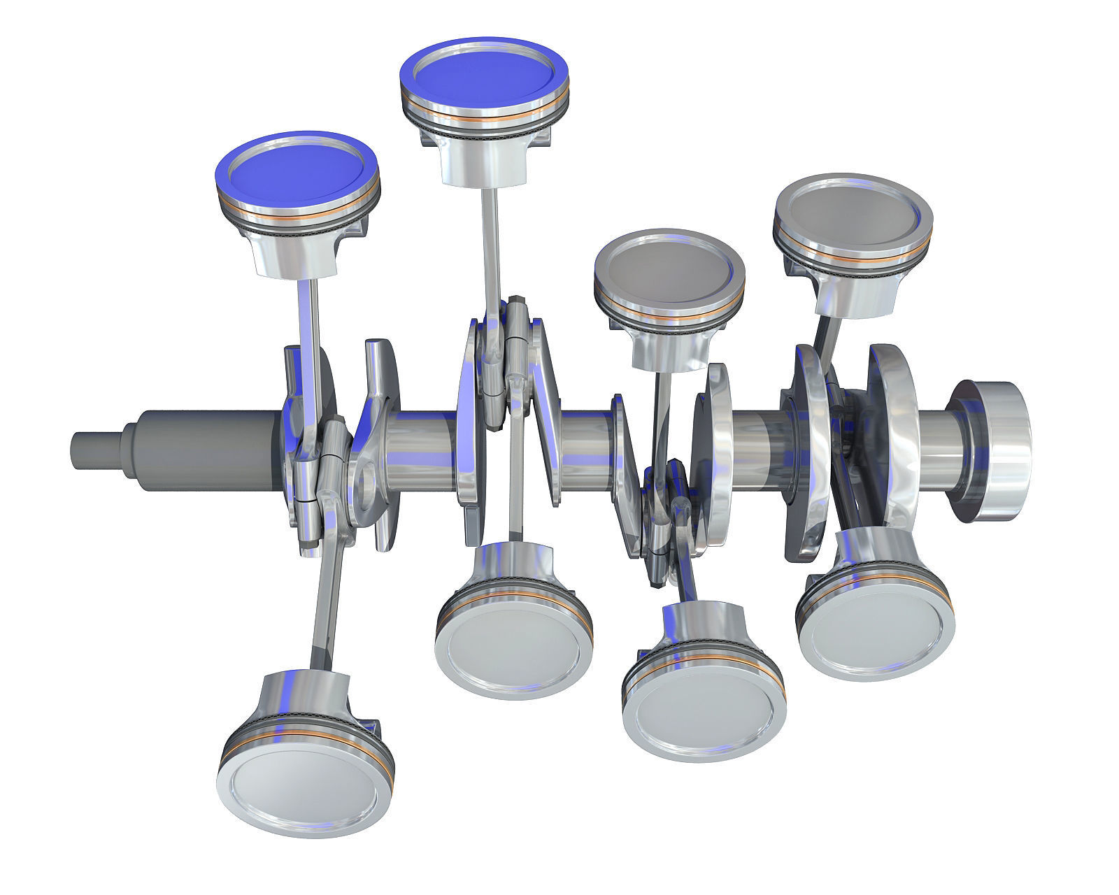 V8 Engine Cylinders 3D model_8