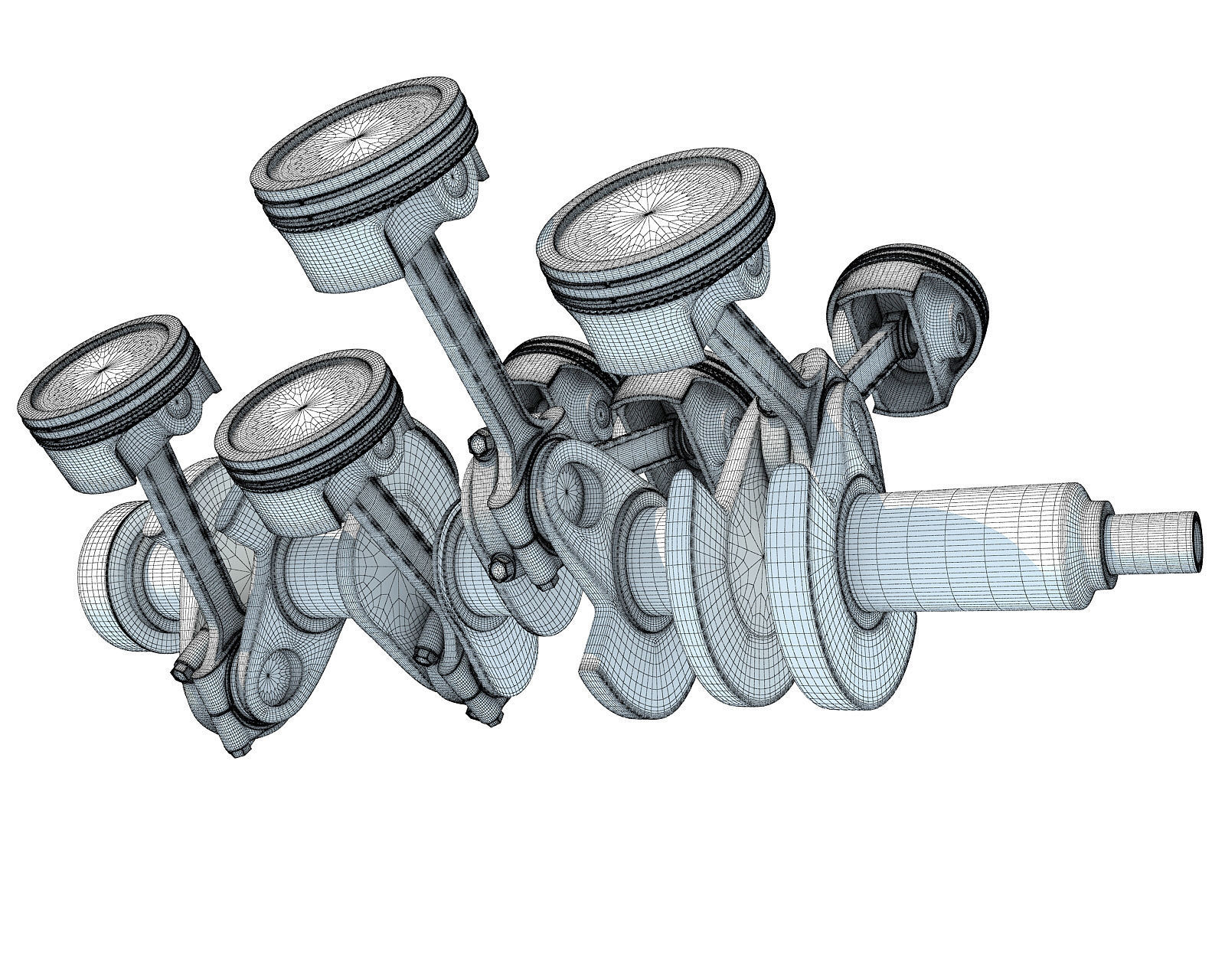 V8 Engine Cylinders 3D model_10