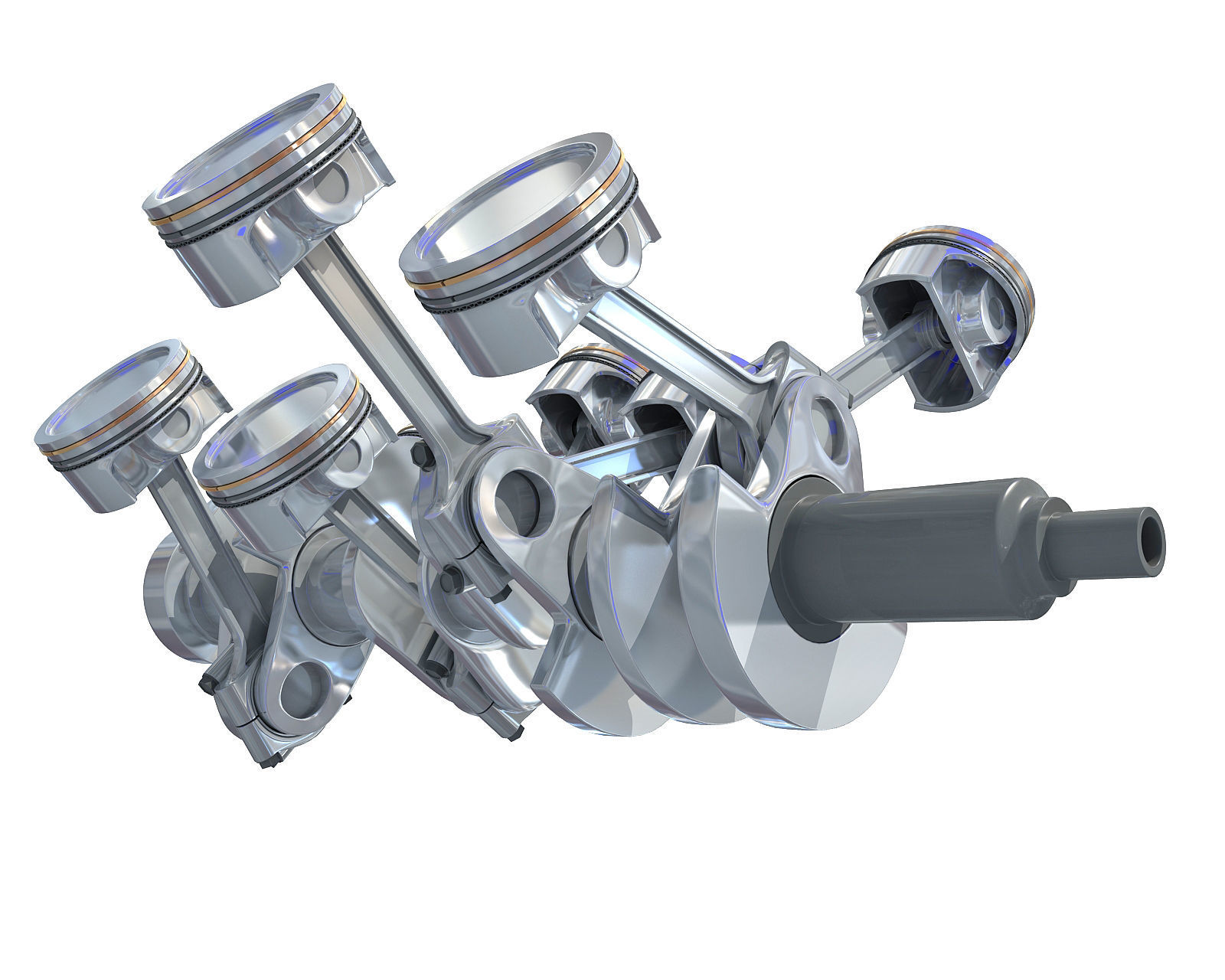 V8 Engine Cylinders 3D model_3