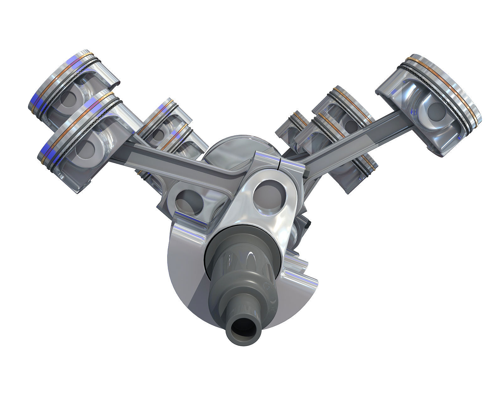 V8 Engine Cylinders 3D model_4