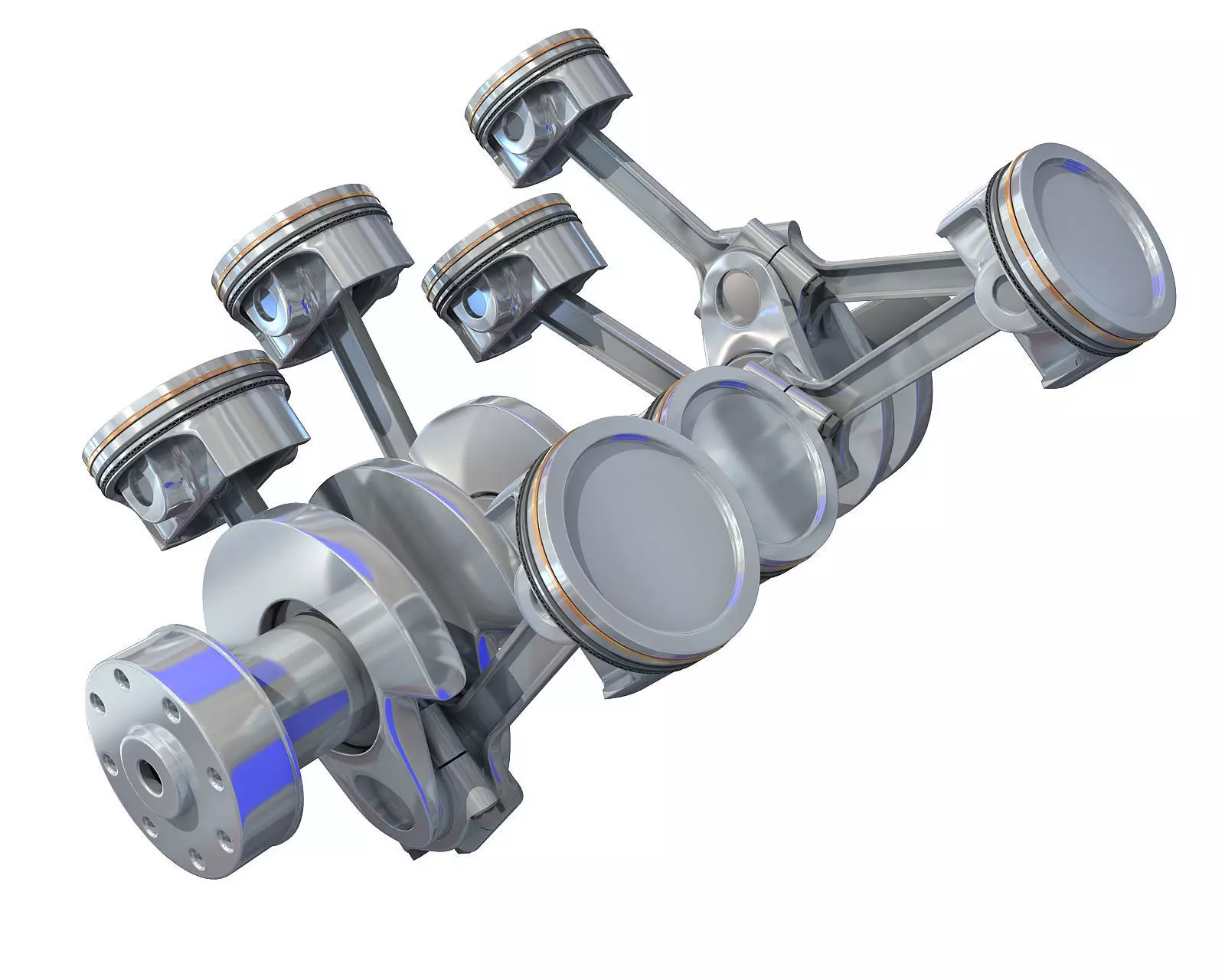 V8 Engine Cylinders 3D model_0