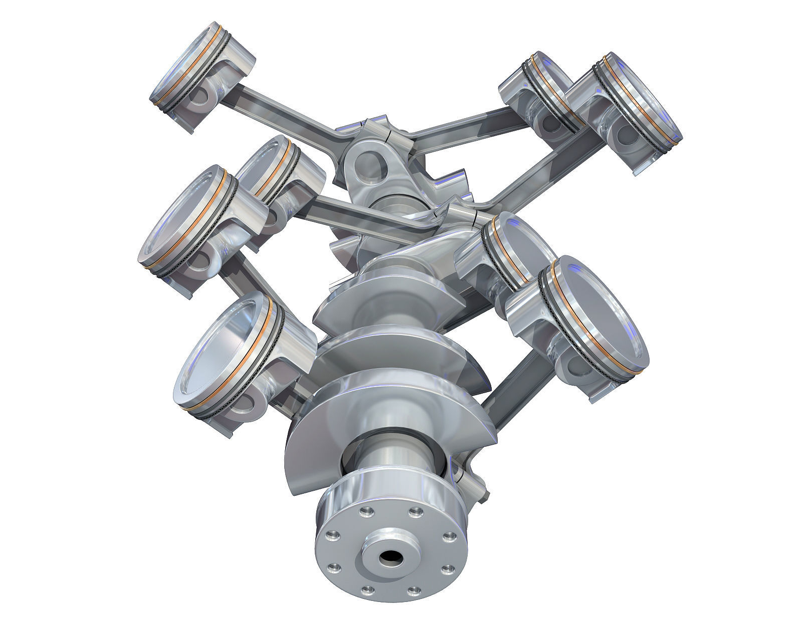 V8 Engine Cylinders 3D model_1