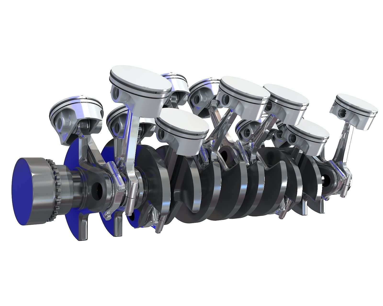 V12 Engine Cylinders 3D model_1