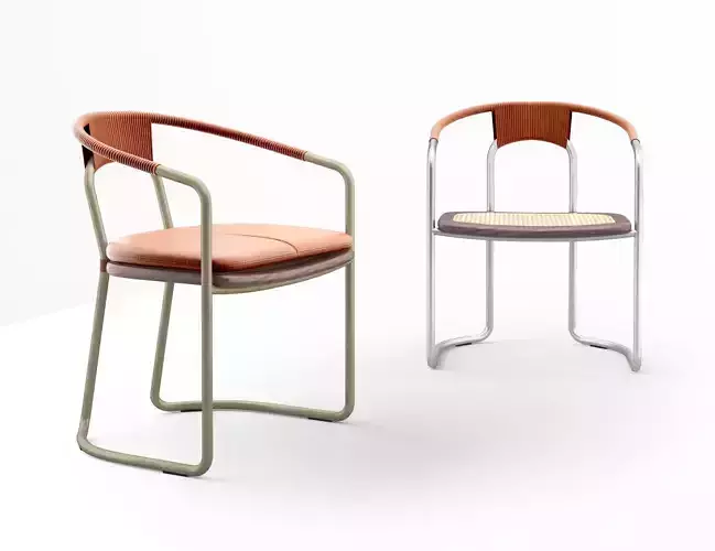 Bassam Fellows The Geometric Side Chair CB-450  3D model