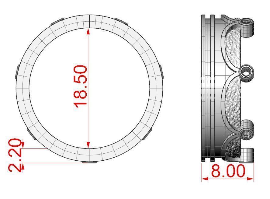 Ring Crown with enamel 3D print model_7