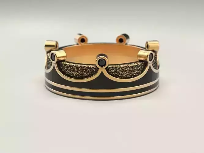 Ring Crown with enamel 3D print model