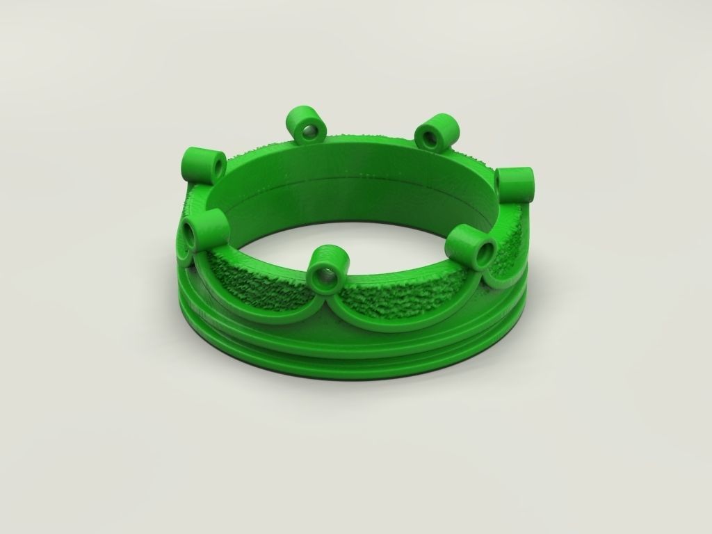 Ring Crown with enamel 3D print model_6