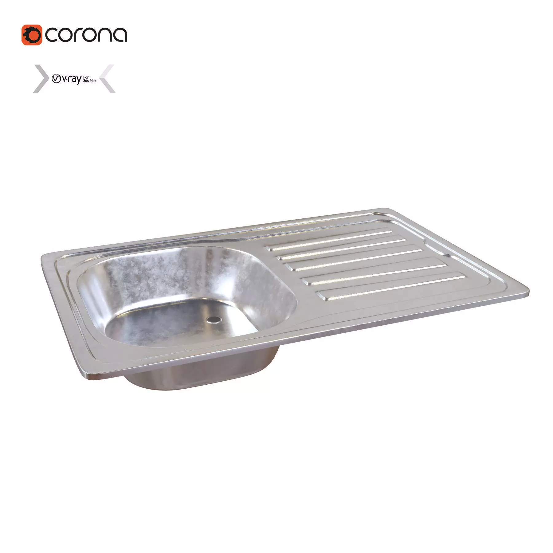 sinka stainless steel kitchen sink 3D model