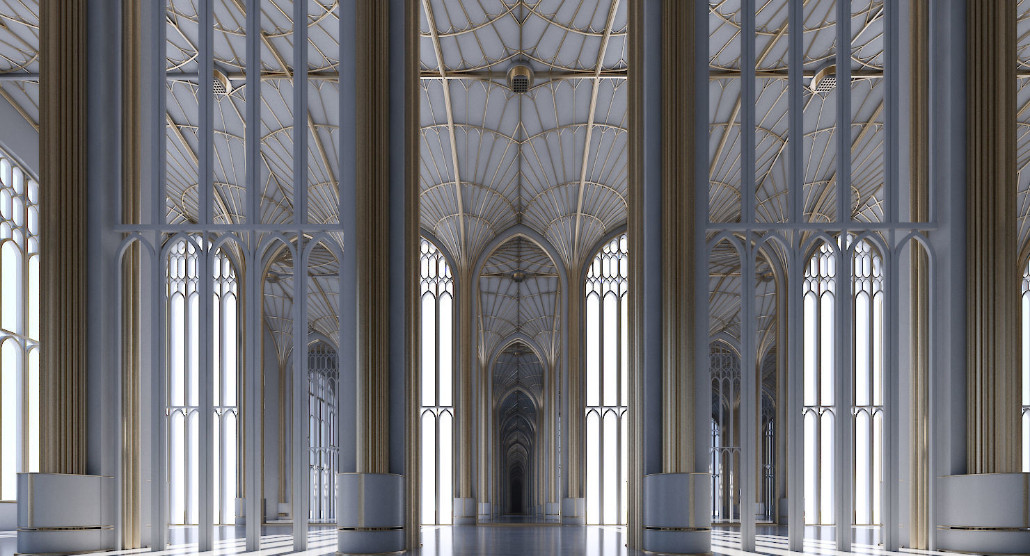 Classic Cathedral Interior 324 3D model_6