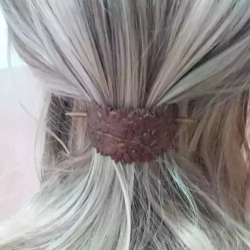 Hair Stick Barrete with embossed daisies 54x30mm 3D print model