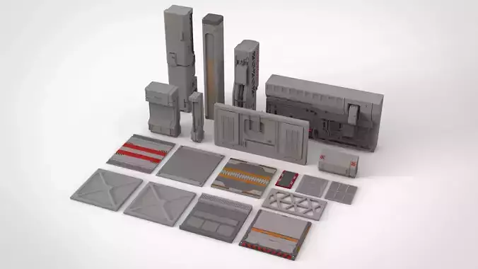 sci-fi Architecture kitbash 24 3D model