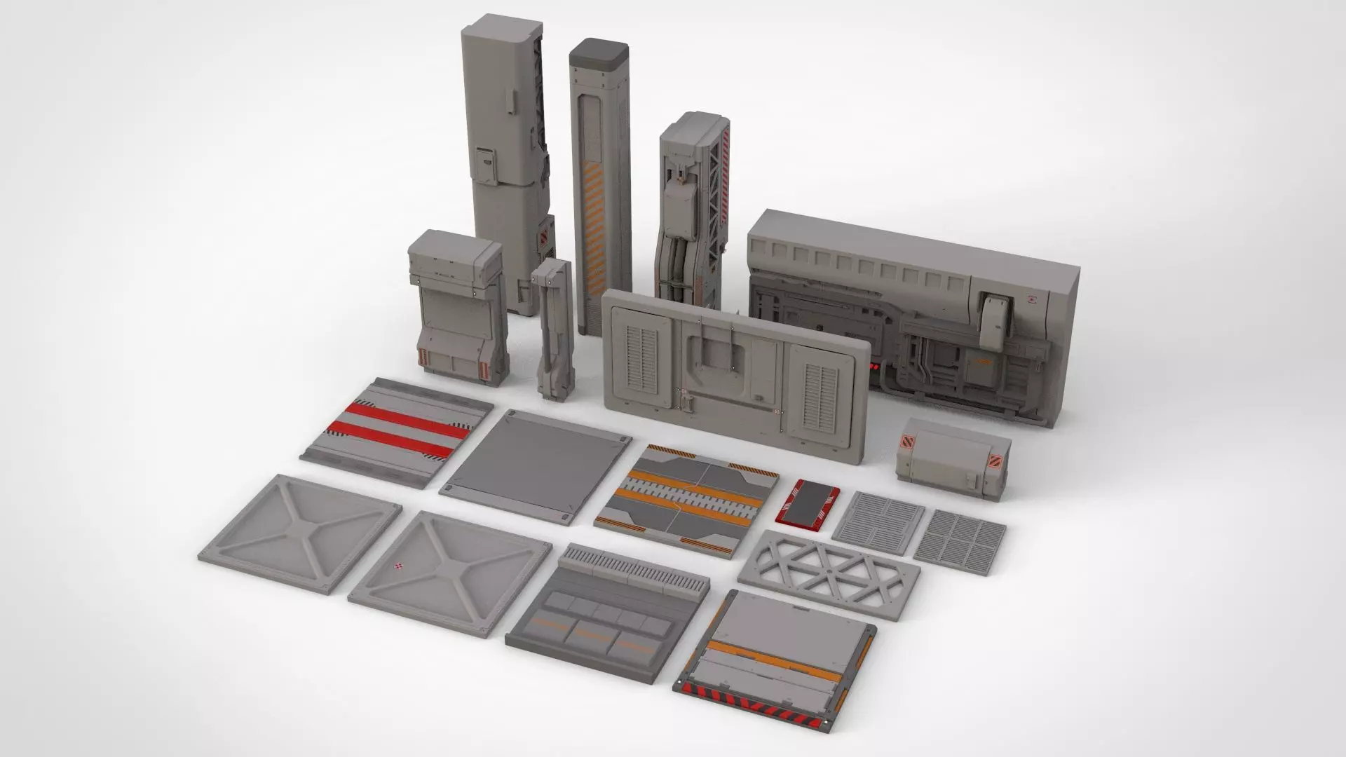 sci-fi Architecture kitbash 24 3D model_0