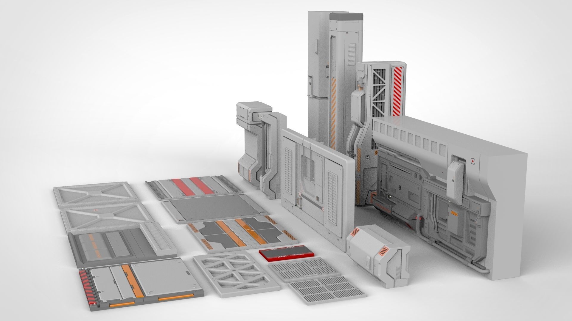 sci-fi Architecture kitbash 24 3D model_3