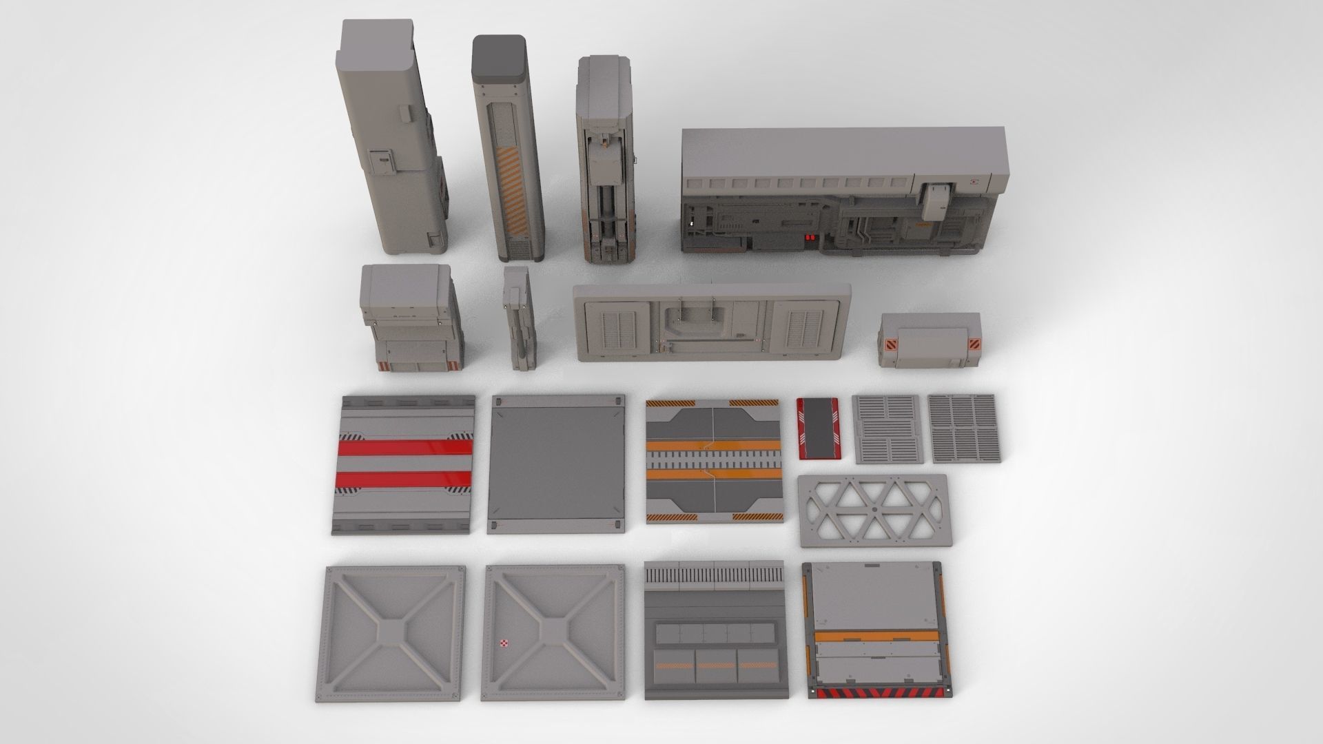 sci-fi Architecture kitbash 24 3D model_2