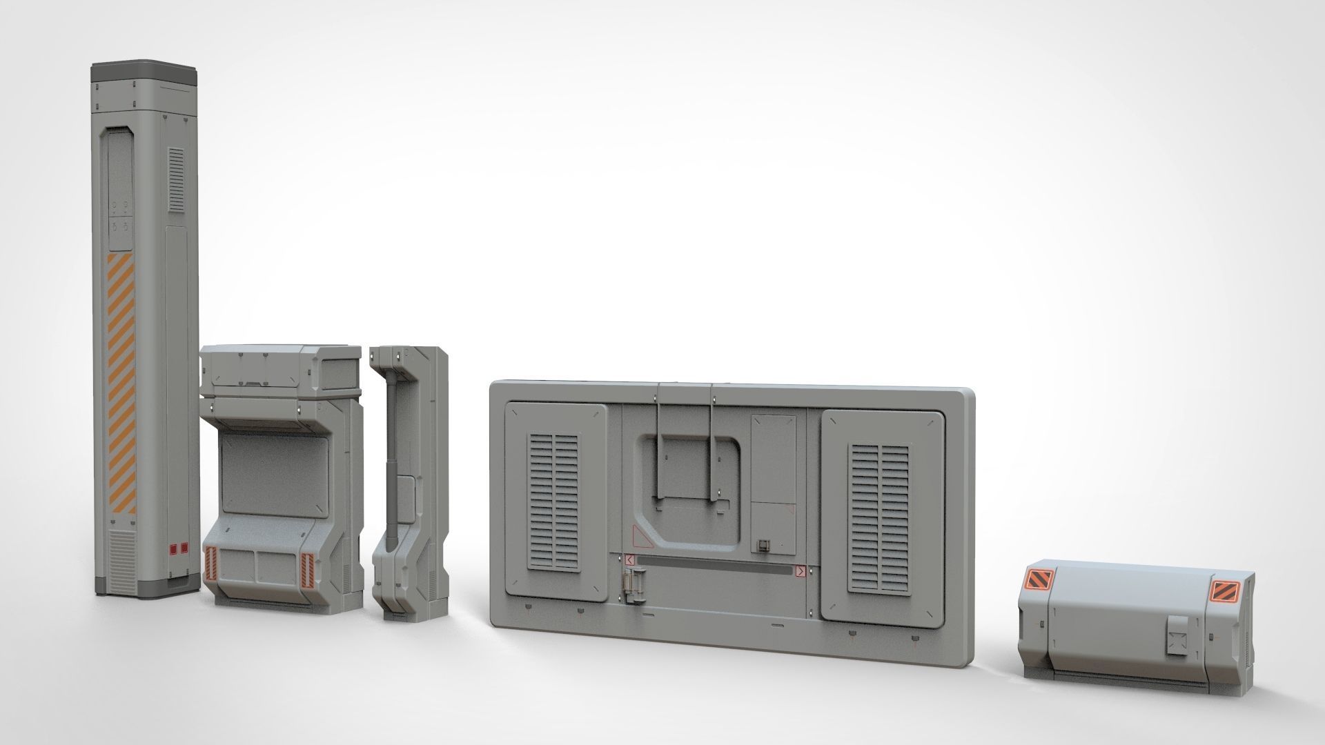 sci-fi Architecture kitbash 24 3D model_8