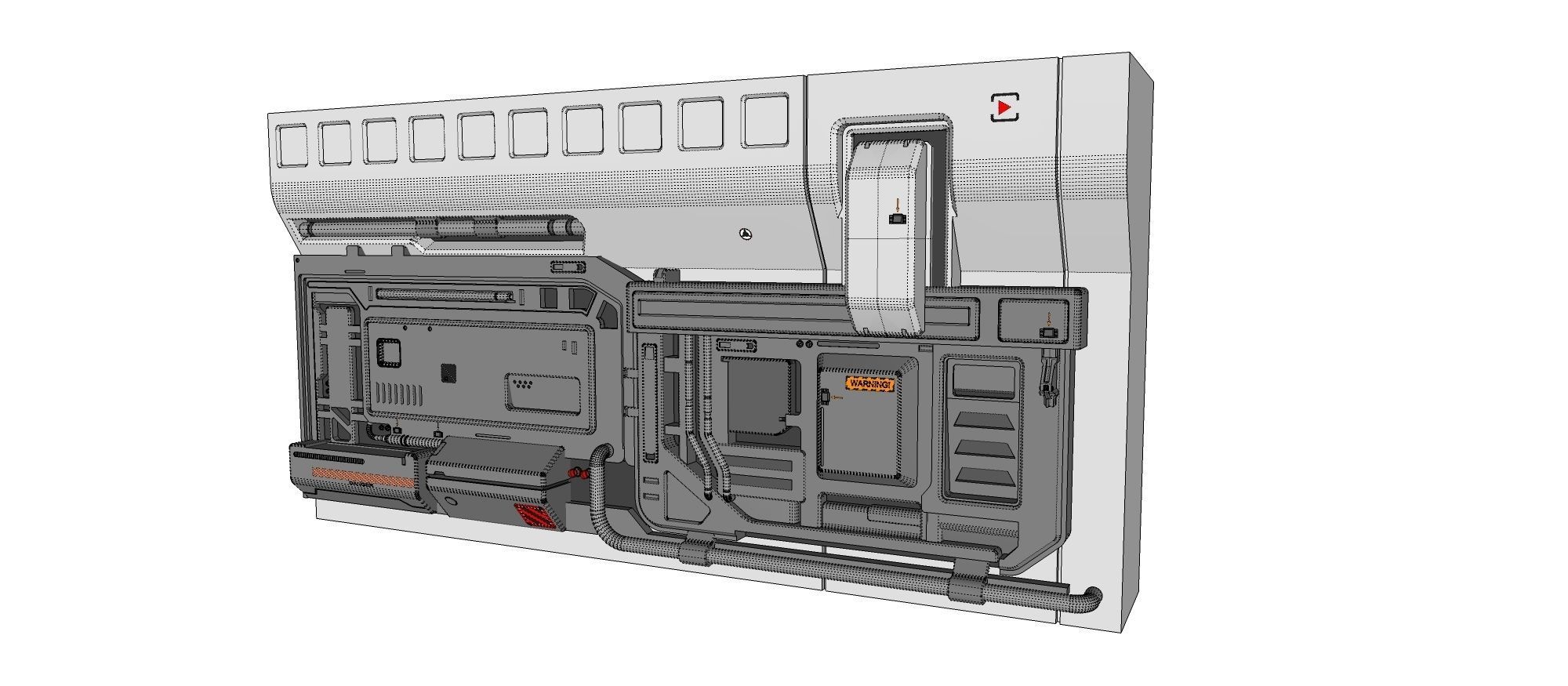 sci-fi Architecture kitbash 24 3D model_11