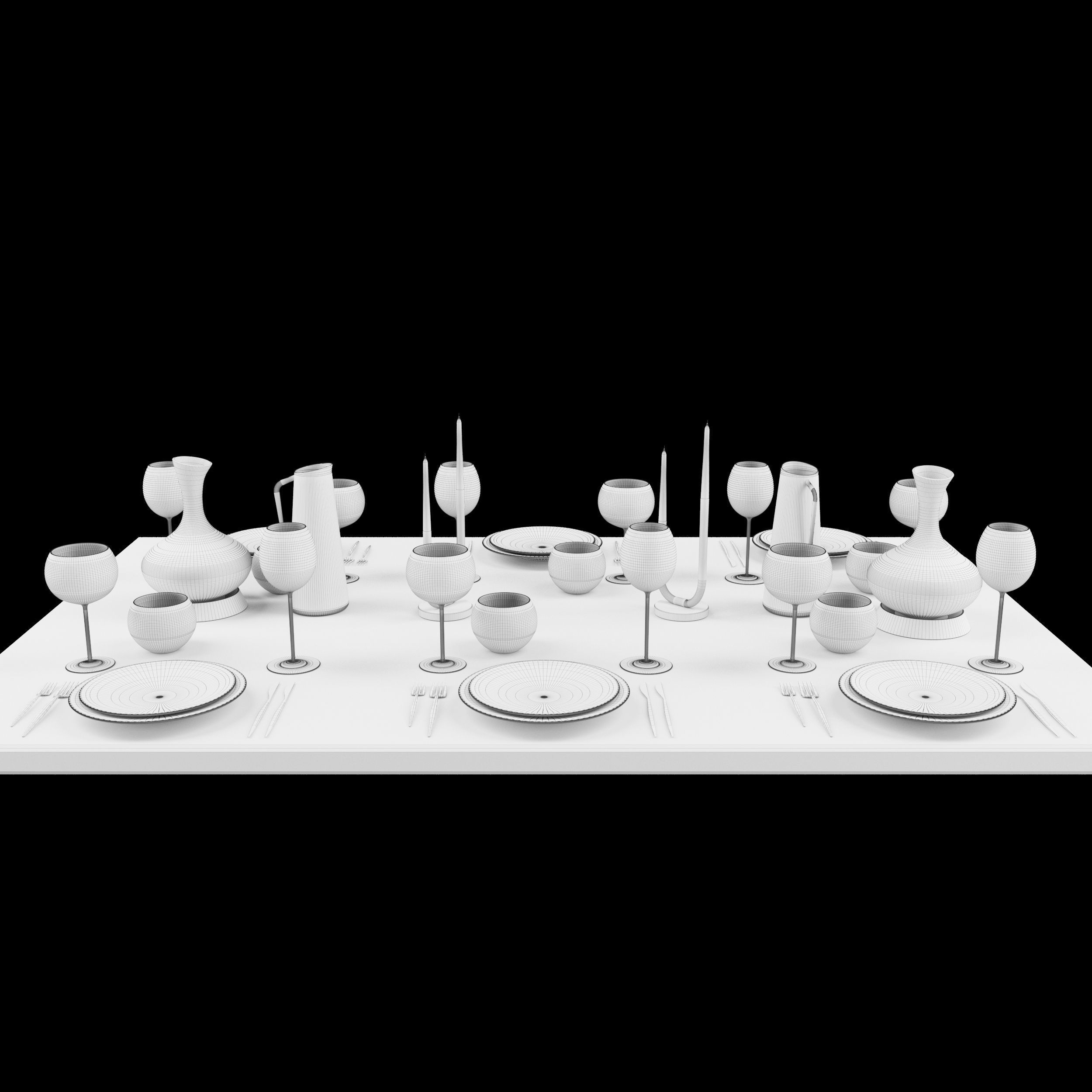 Table setting 3D model_4
