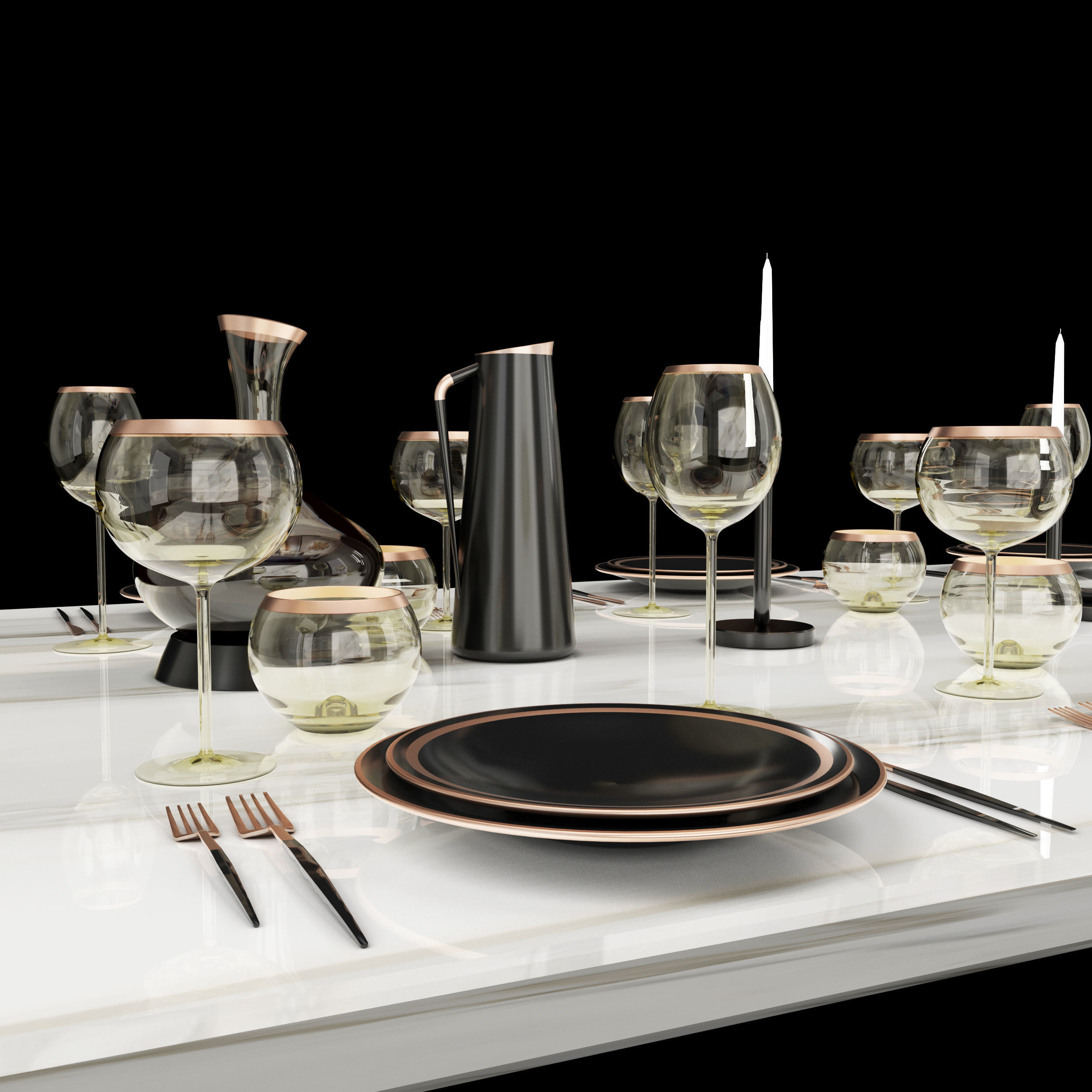 Table setting 3D model_3
