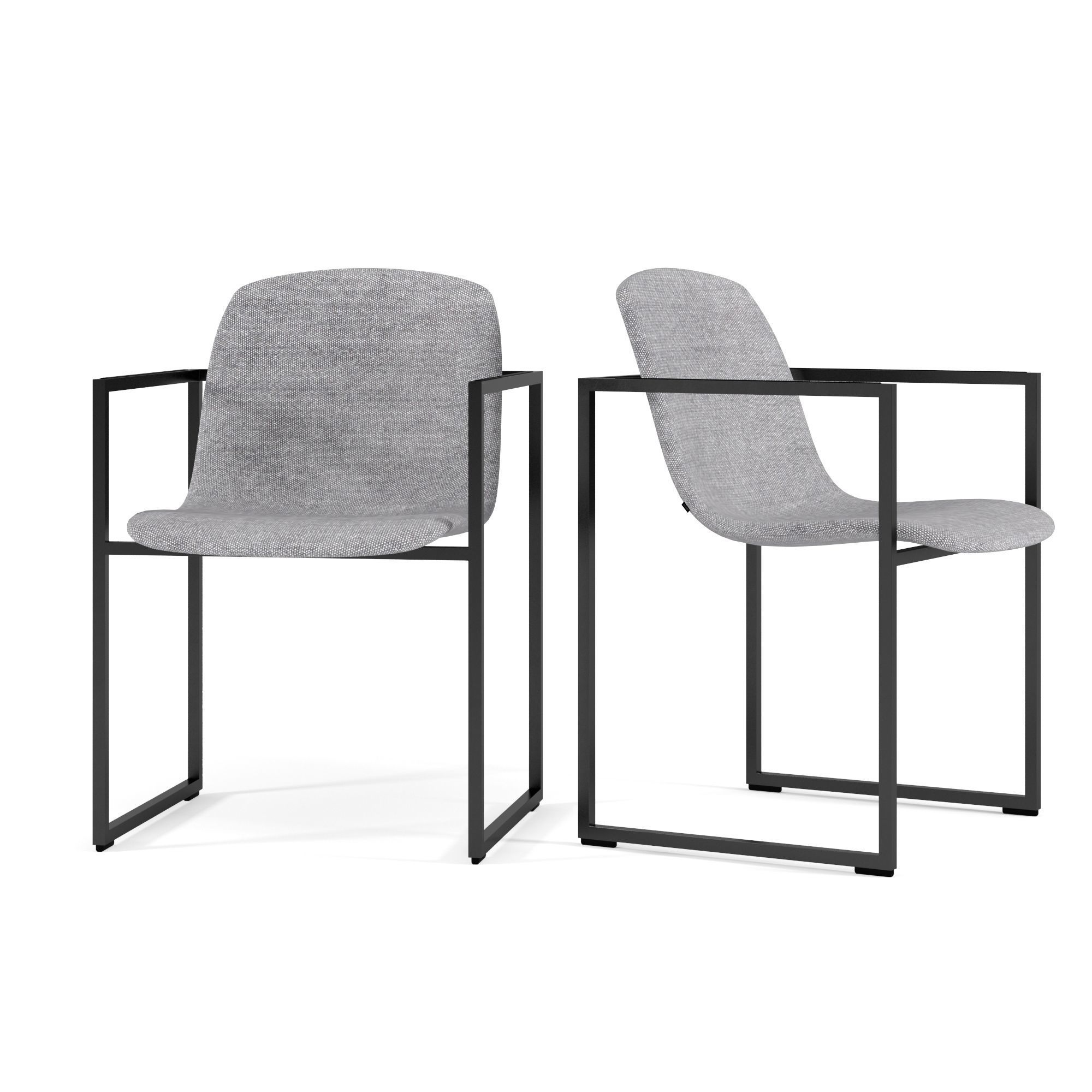 ARCO Frame chairs and Slim table 3D model_1
