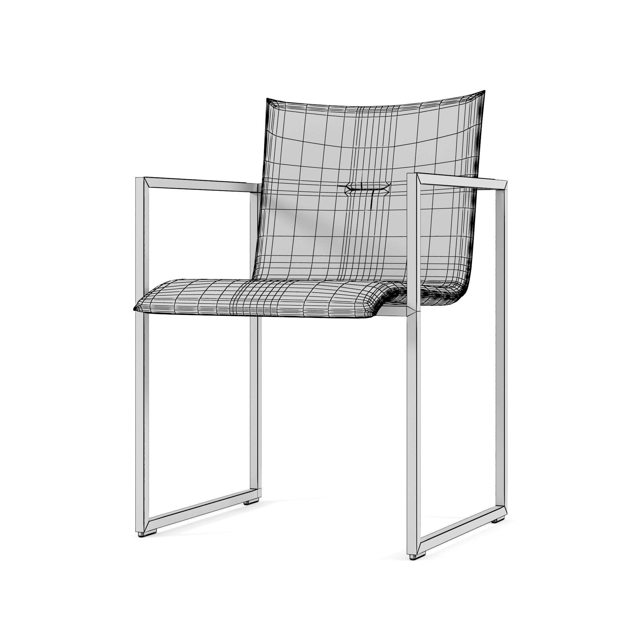 ARCO Frame chairs and Slim table 3D model_4