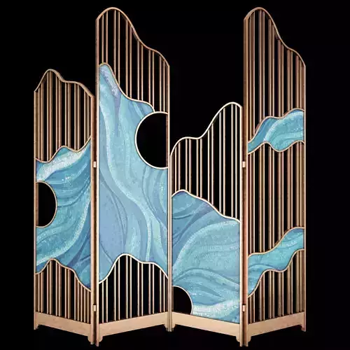 Partition ocean waves room divider 3D model