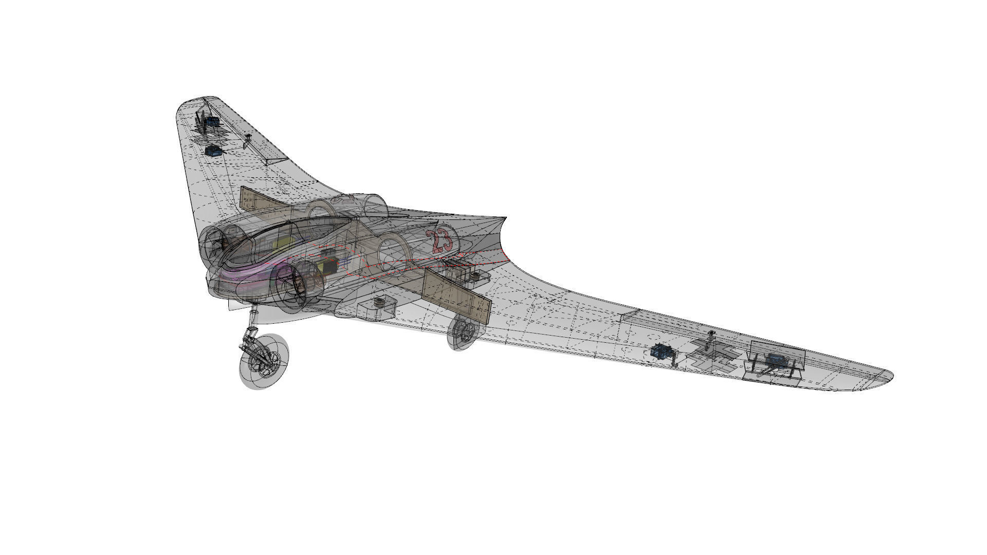 Horten IX V3 229  Scale RC Model 3D model_5