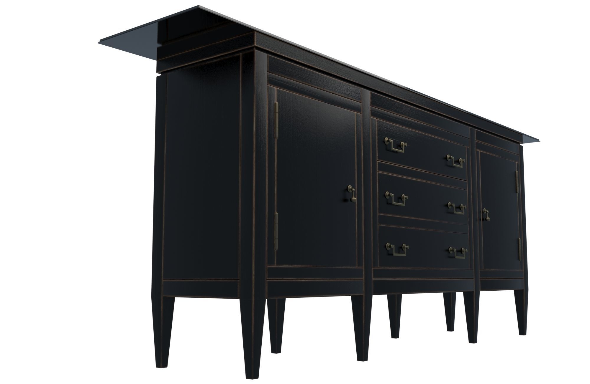 Console 1 sideboard with drawers 3D model_5