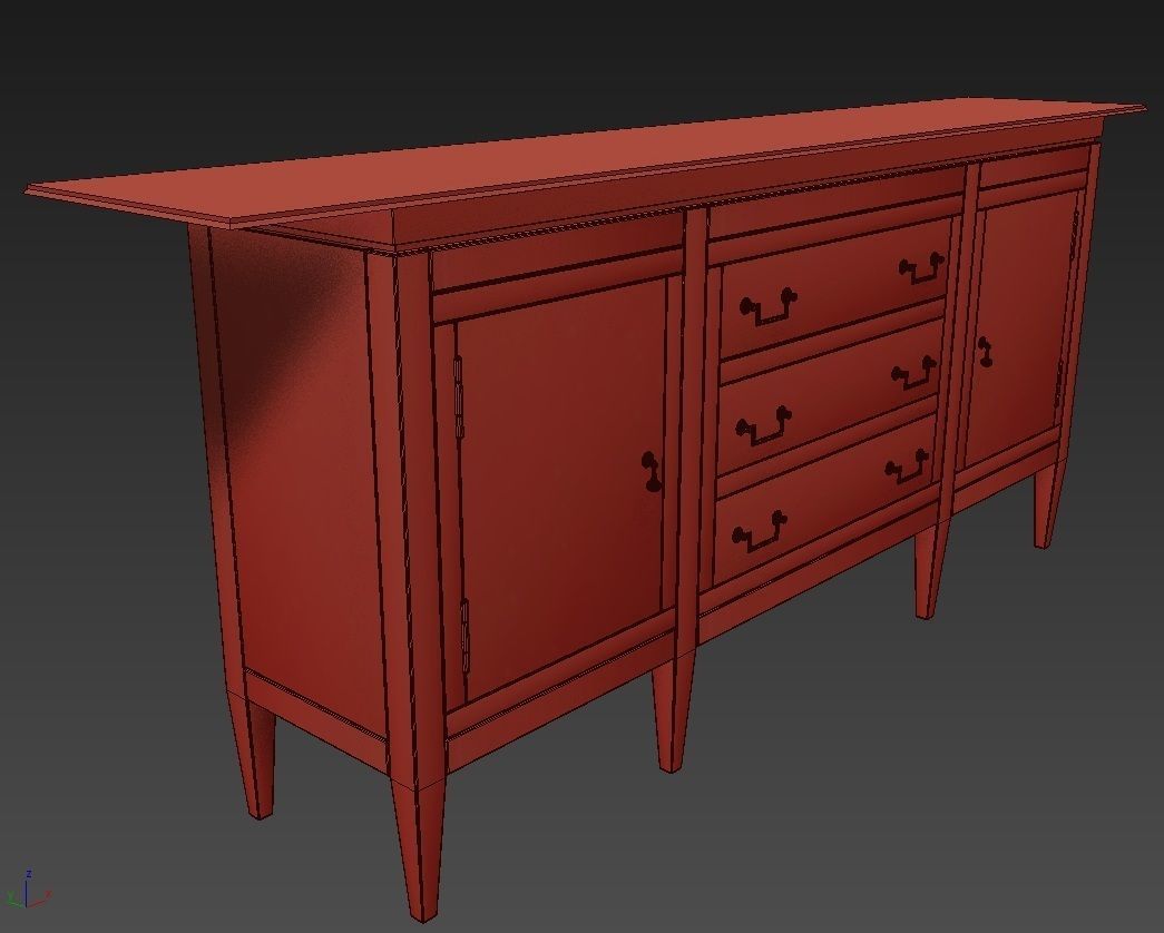 Console 1 sideboard with drawers 3D model_3