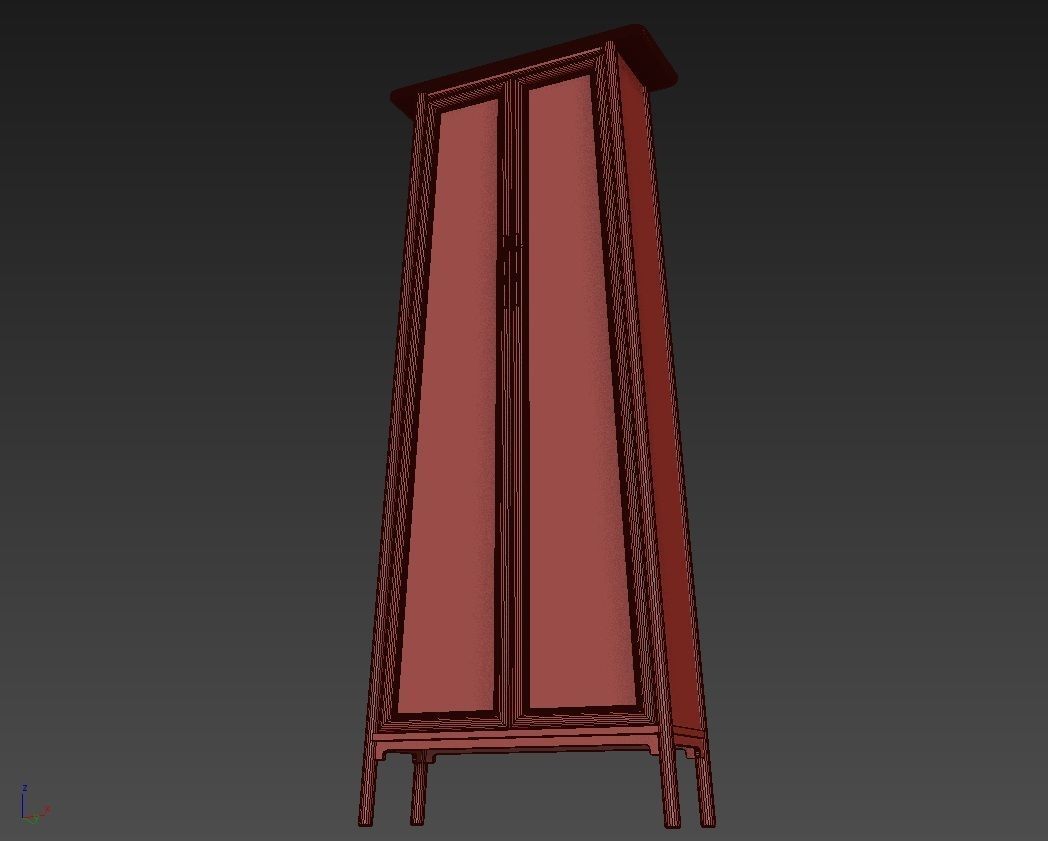 Wardrobe 1 tall cabinet 3D model_3
