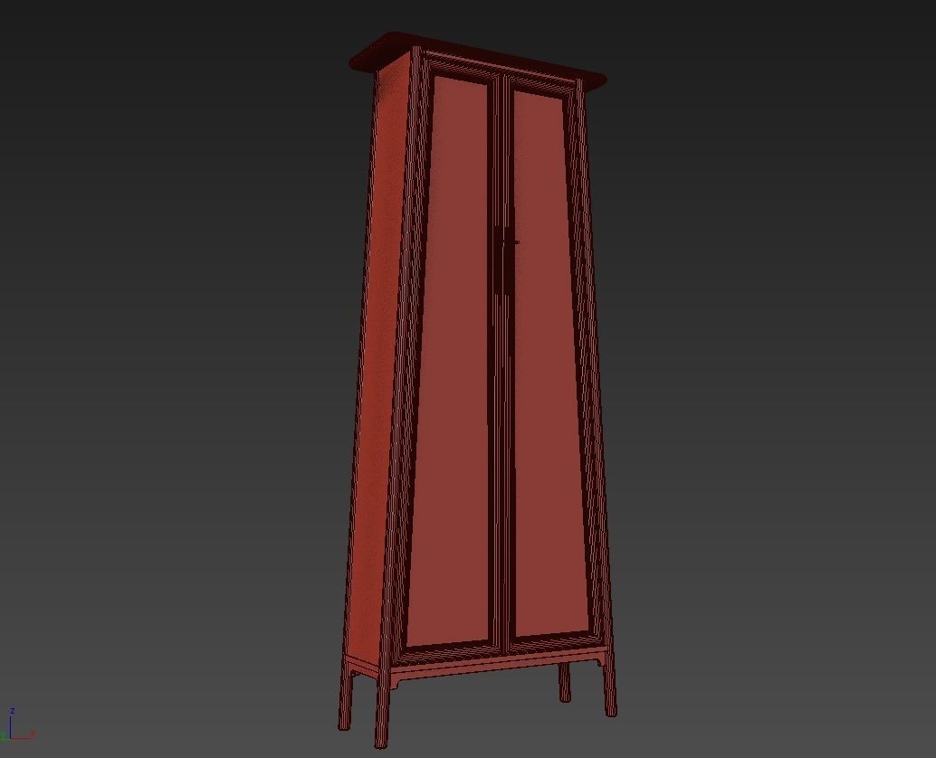 Wardrobe 1 tall cabinet 3D model_2