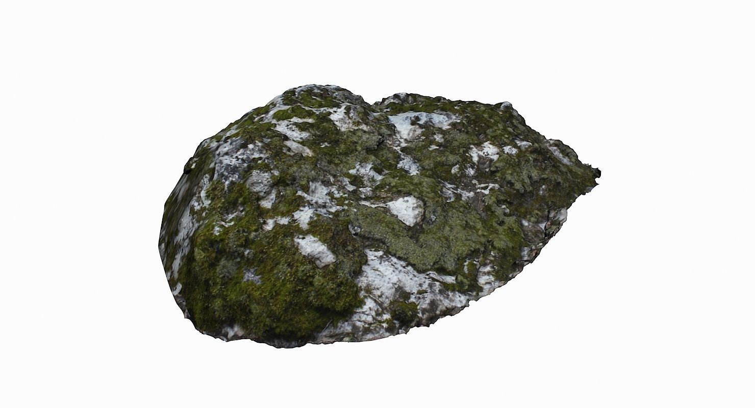 Mossy Rock Low-poly 3D model_6