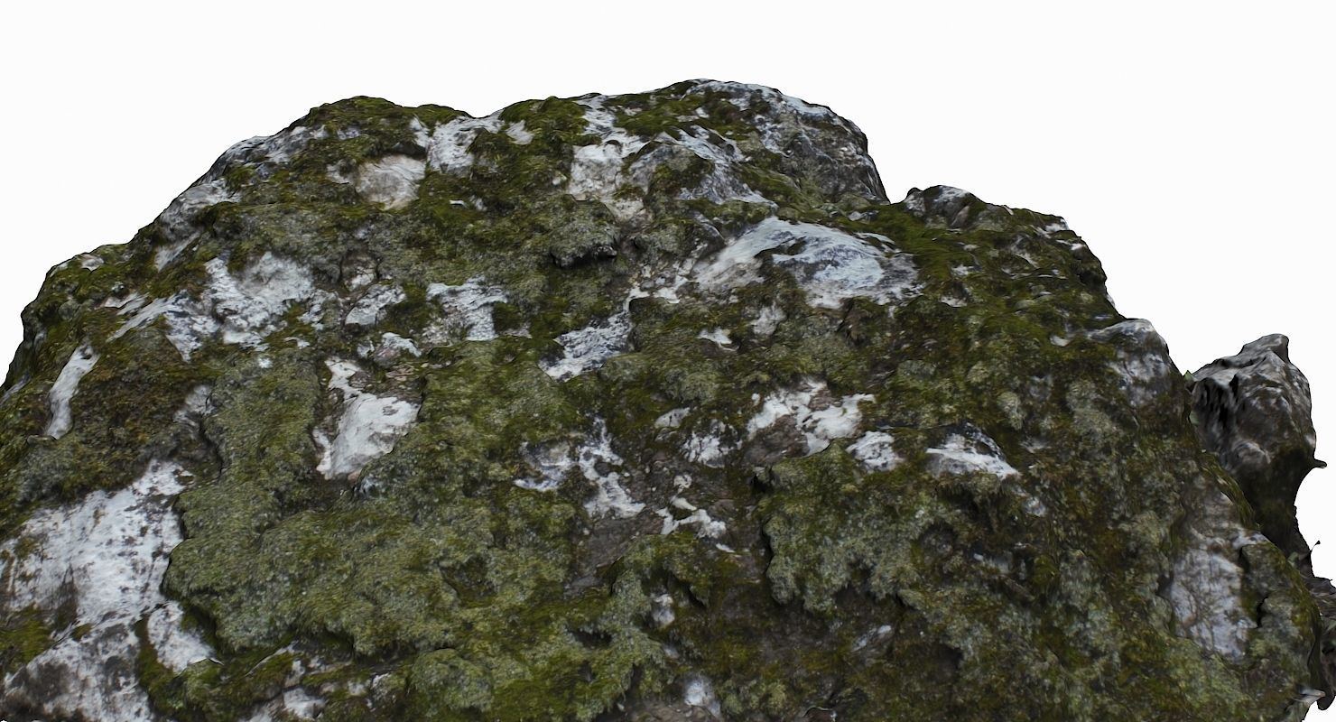 Mossy Rock Low-poly 3D model_7
