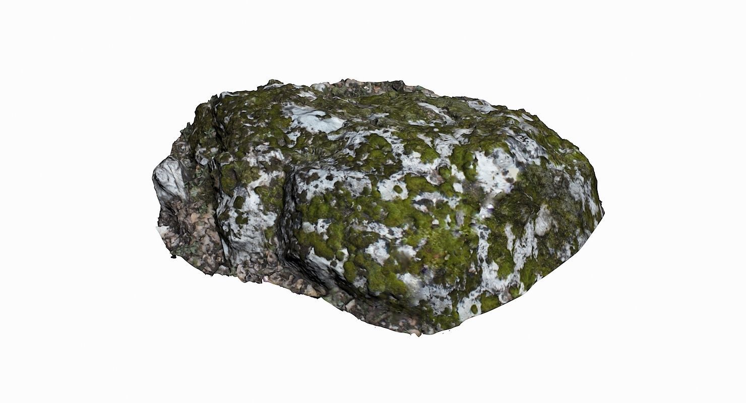 Mossy Rock Low-poly 3D model_4