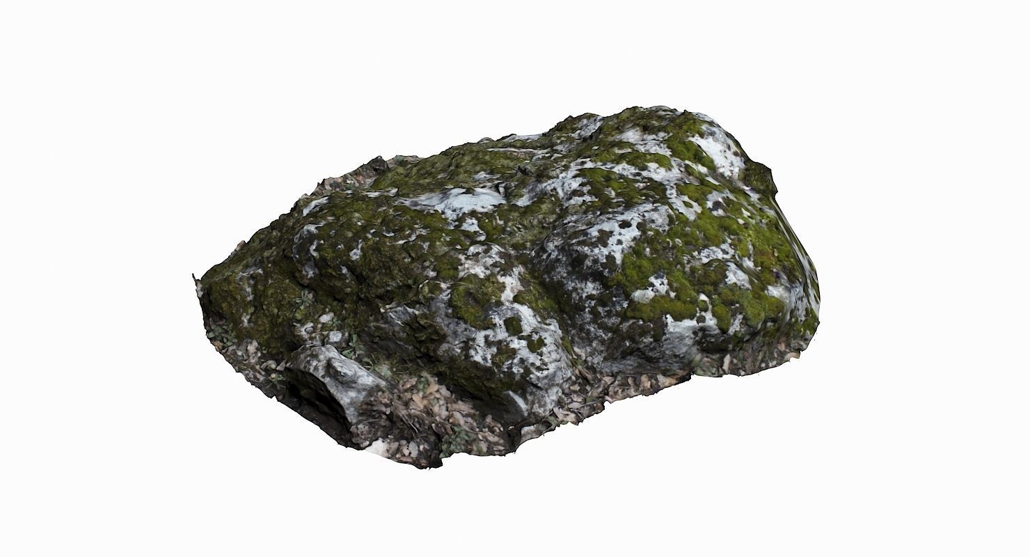Mossy Rock Low-poly 3D model_3