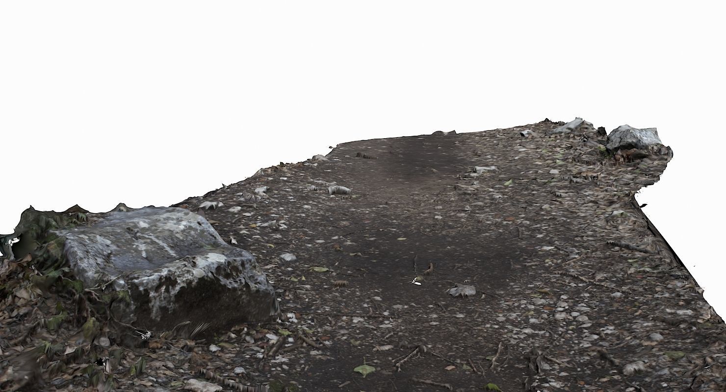 Pathway piece of dirt and rocks Low-poly 3D model_5