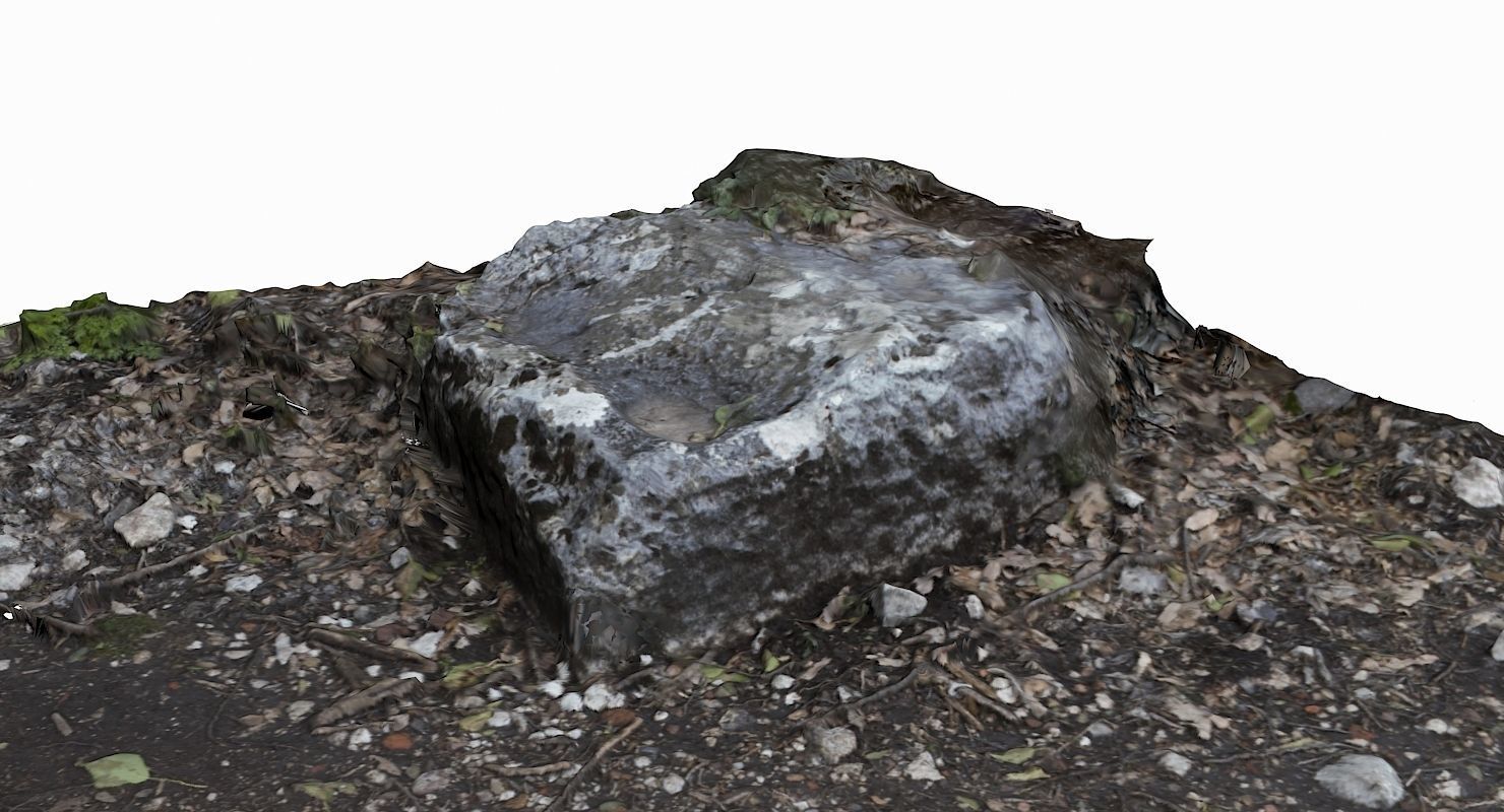 Pathway piece of dirt and rocks Low-poly 3D model_6