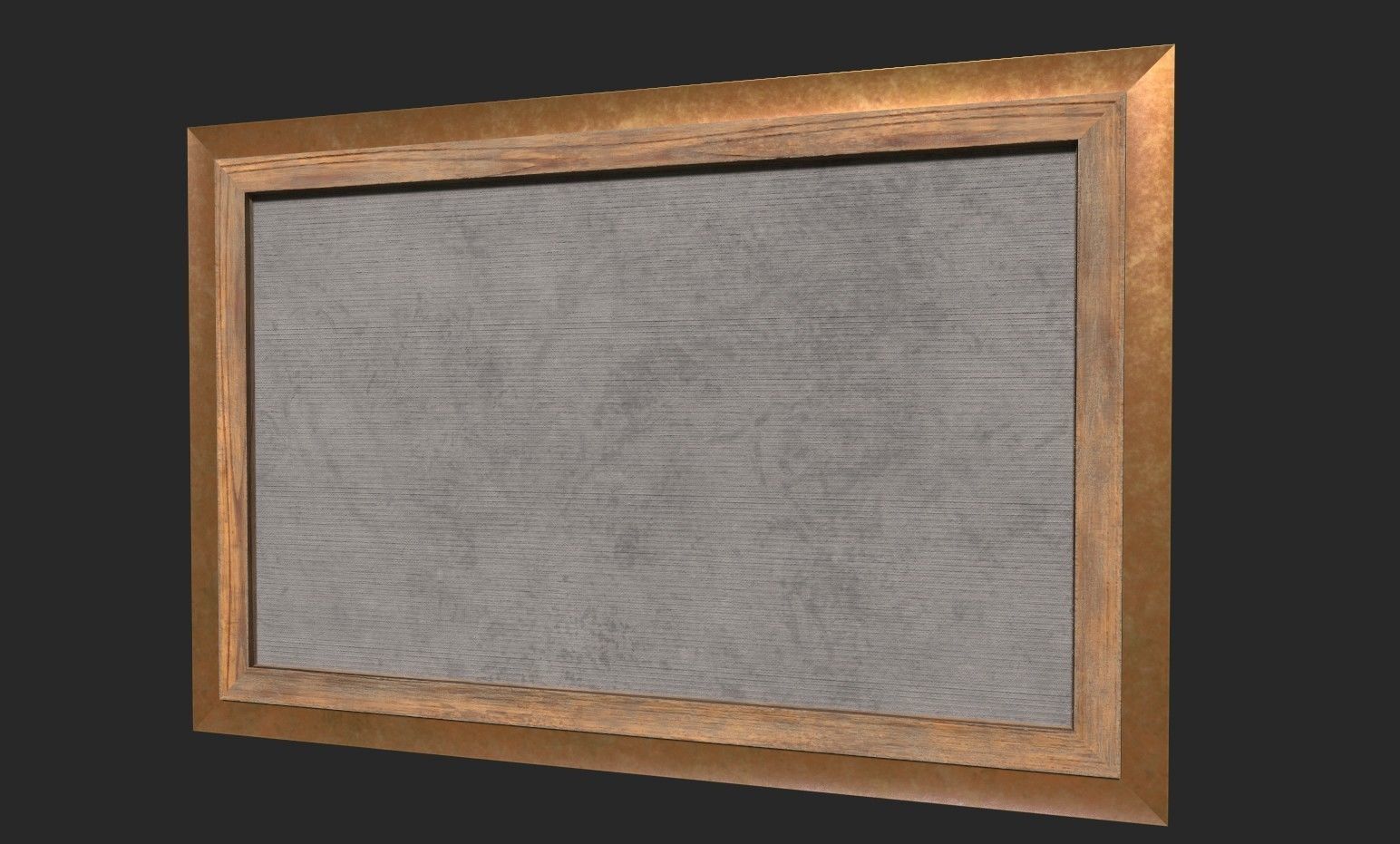 Gold Frame with Stretcher and Oil Painting Low-poly 3D model_3