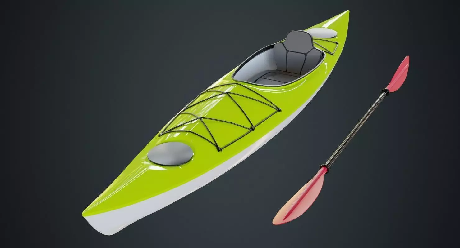 Kayak 2 Untextured 3D model