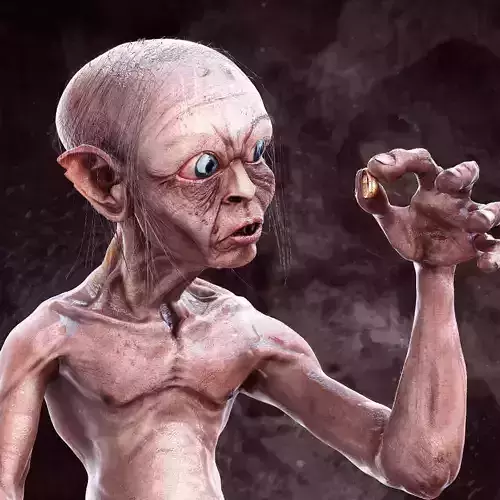 Gollum hobbit on rock