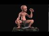 Gollum hobbit on rock 3D print model_1