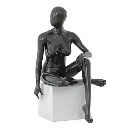 Seated Abstract Female Mannequin 12 3D model