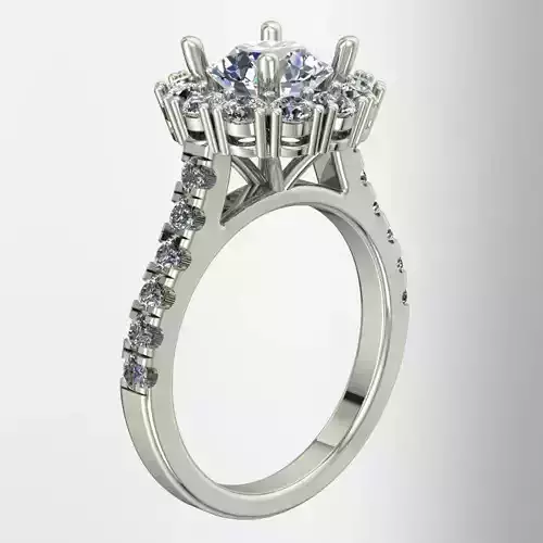 VINTAGE ROUND HALO ENGAGEMENT RING