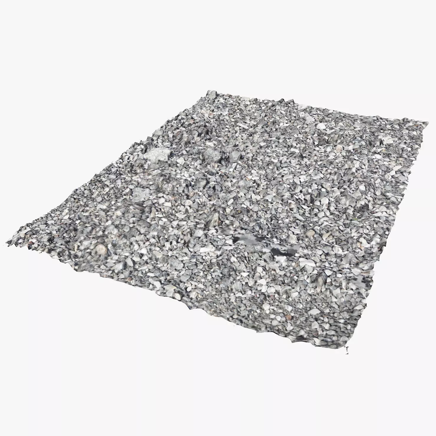 Gravel rug made of Low-poly 3D model_0